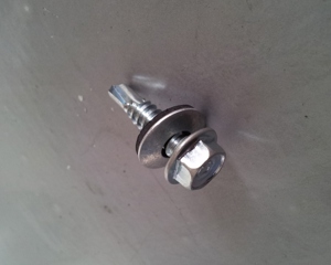 Hexagom head screw self drilling 1/4"x1" white zinc